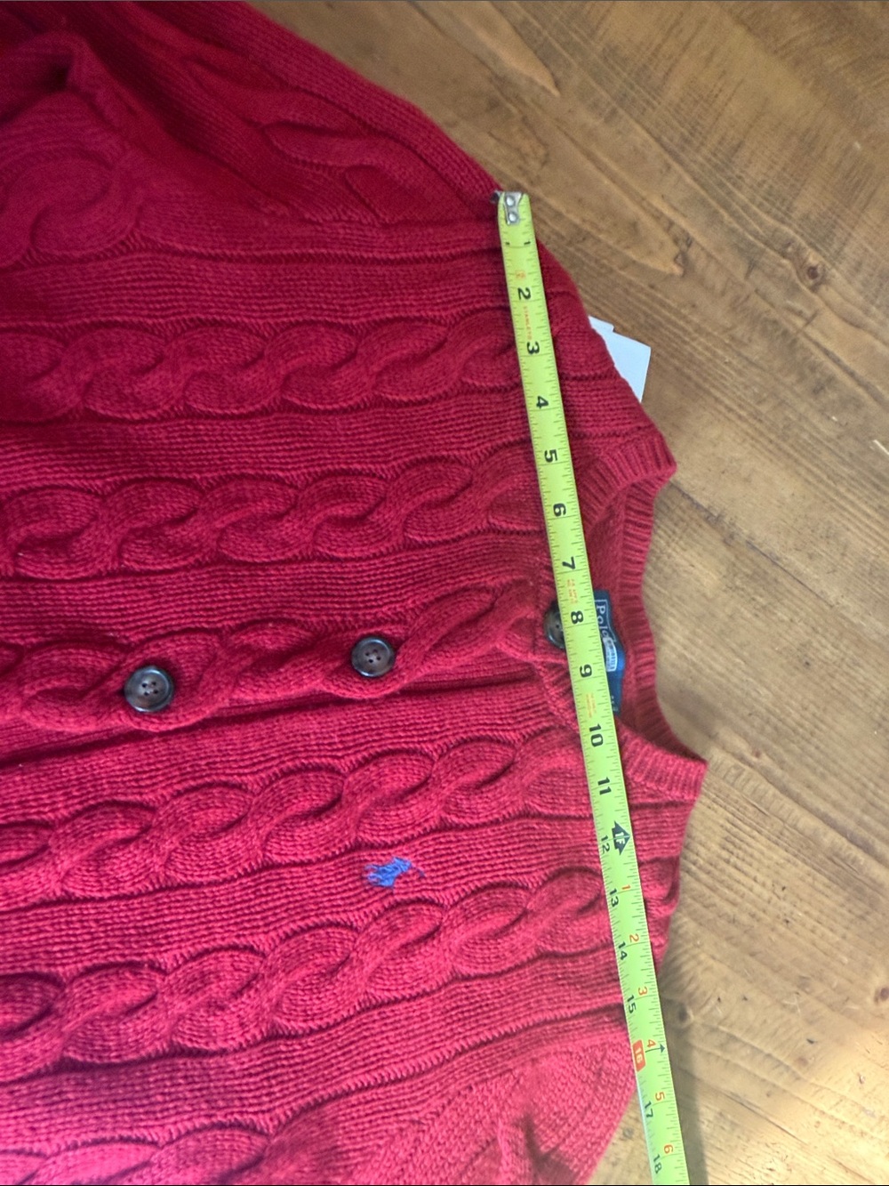 Ralph Lauren Red M Cable Knit Cardigan original price $268 - Picture 12 of 13